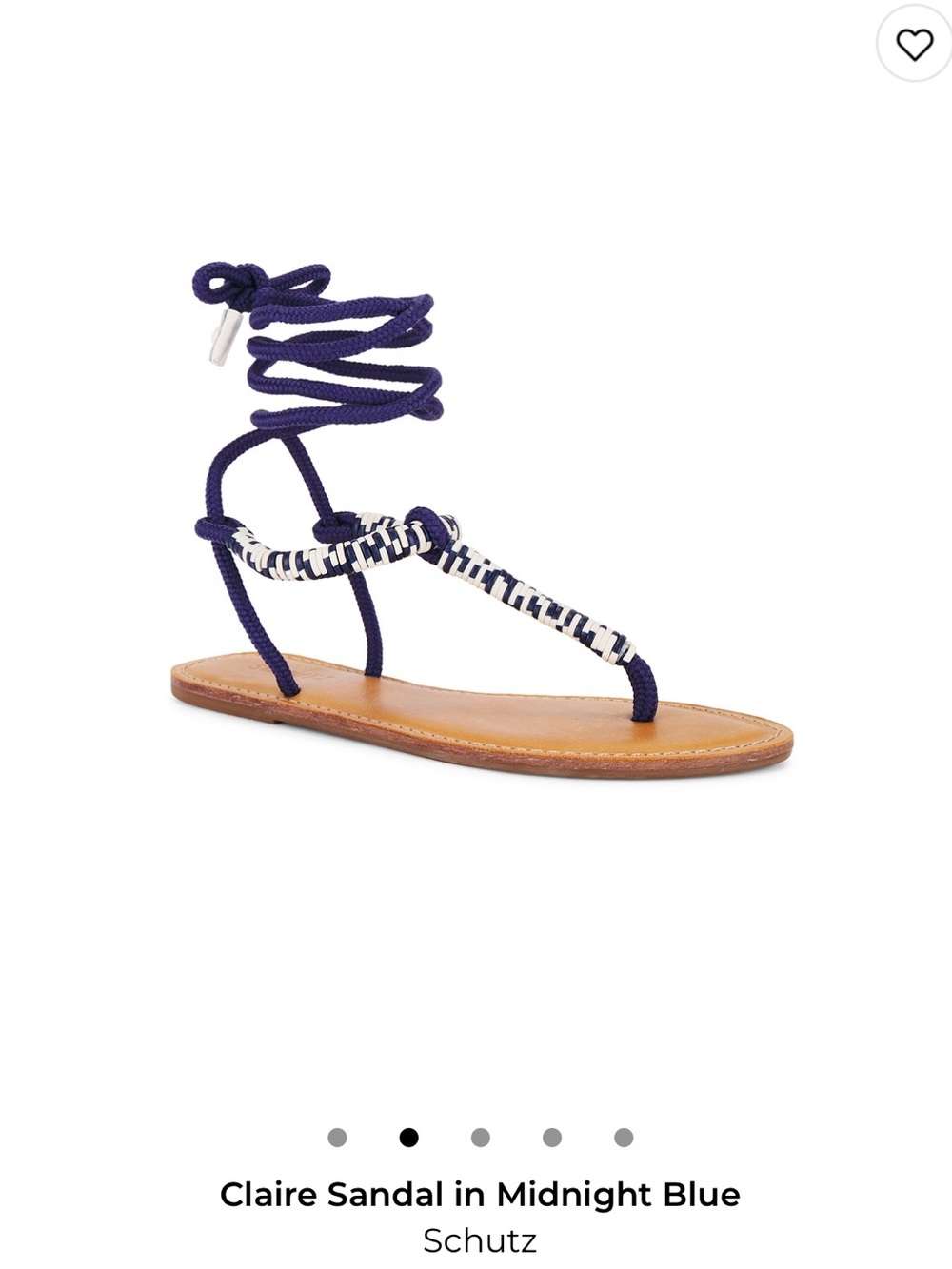 SCHUTZ Midnight Blue Lace-Up Braided Thong Sandal
